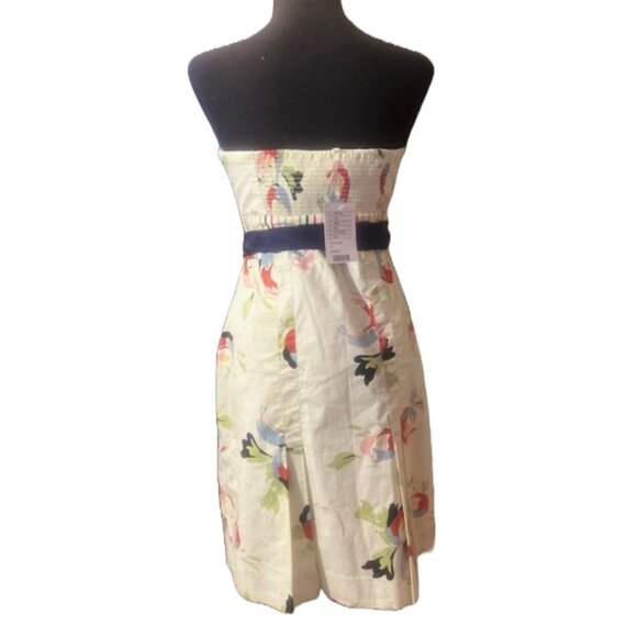 NWT Maeve Anthropologie Floral Strapless Mini Dress Yellow Sz 4 - Picture 4 of 11